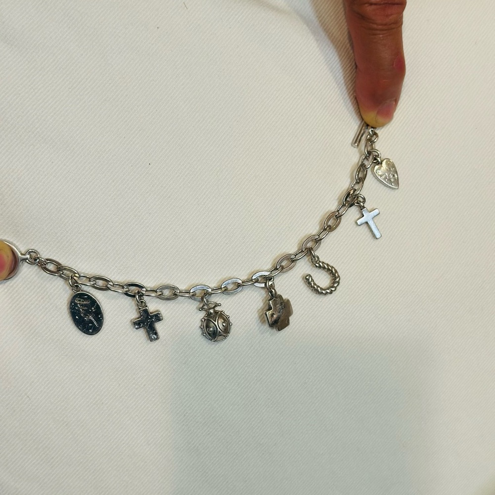 Sterling Silver Charm Chain Bracelet - Picture 3 of 7